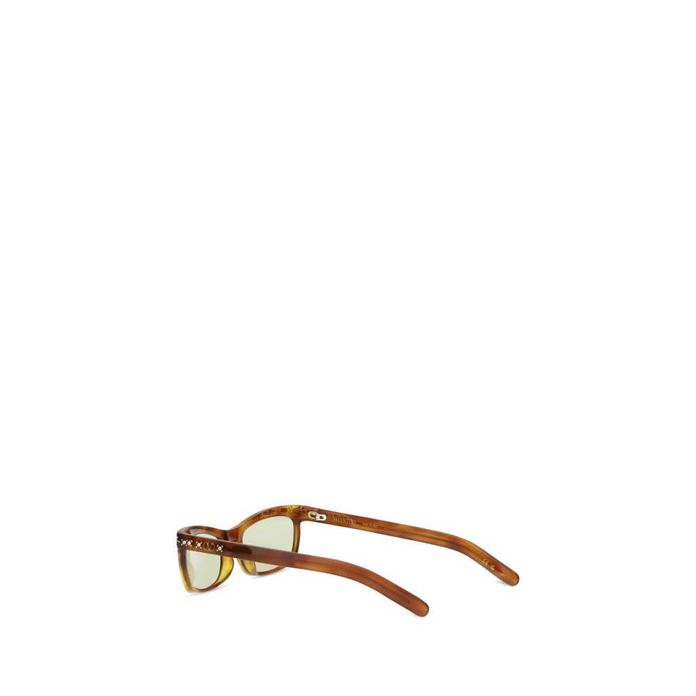 Valentino Garavani Brown Tortoiseshell Crystal-Embellished Sunglasses