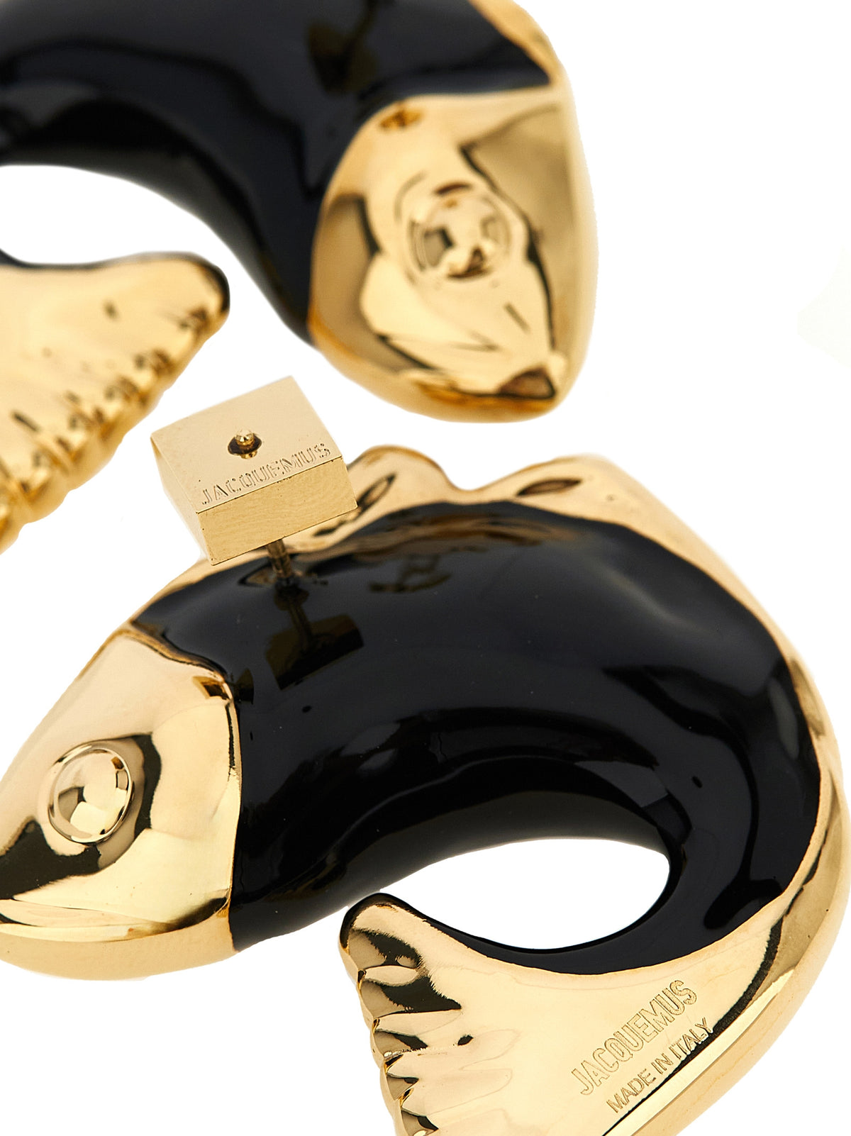 Jacquemus Black & Gold Les Boucles Poisson Earrings