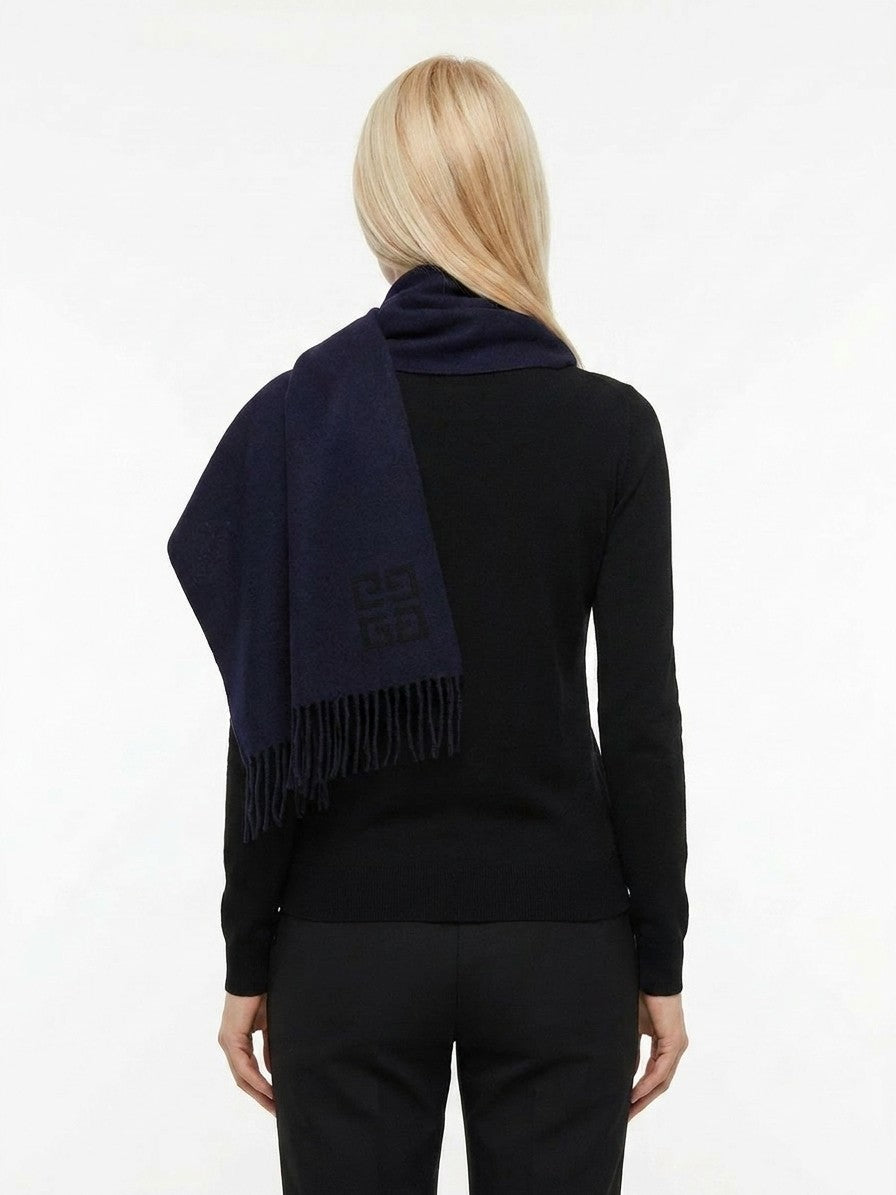 Givenchy Navy Wool Scarf