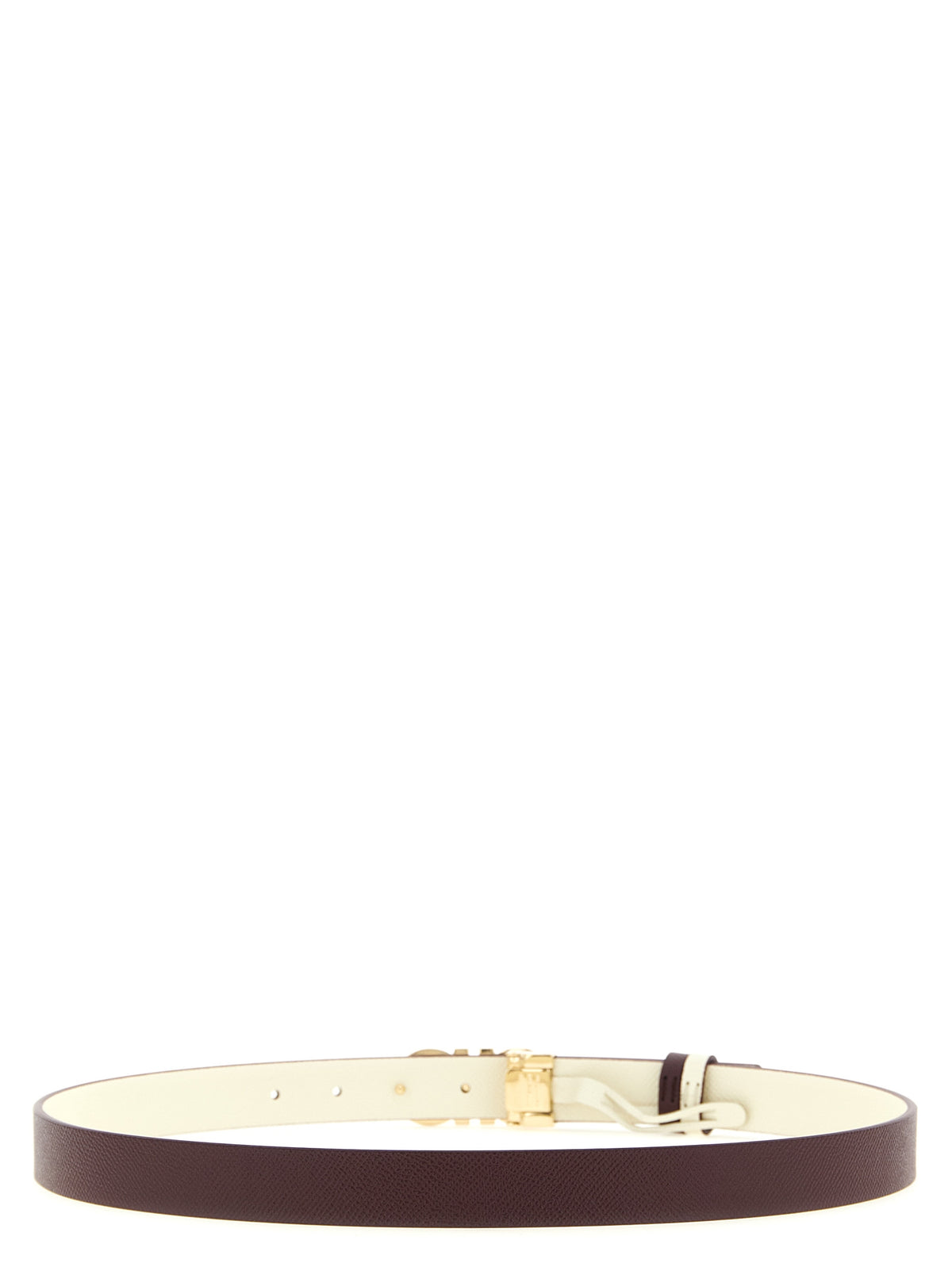 Ferragamo Plum & Mascarpone Reversible Gancini Belt