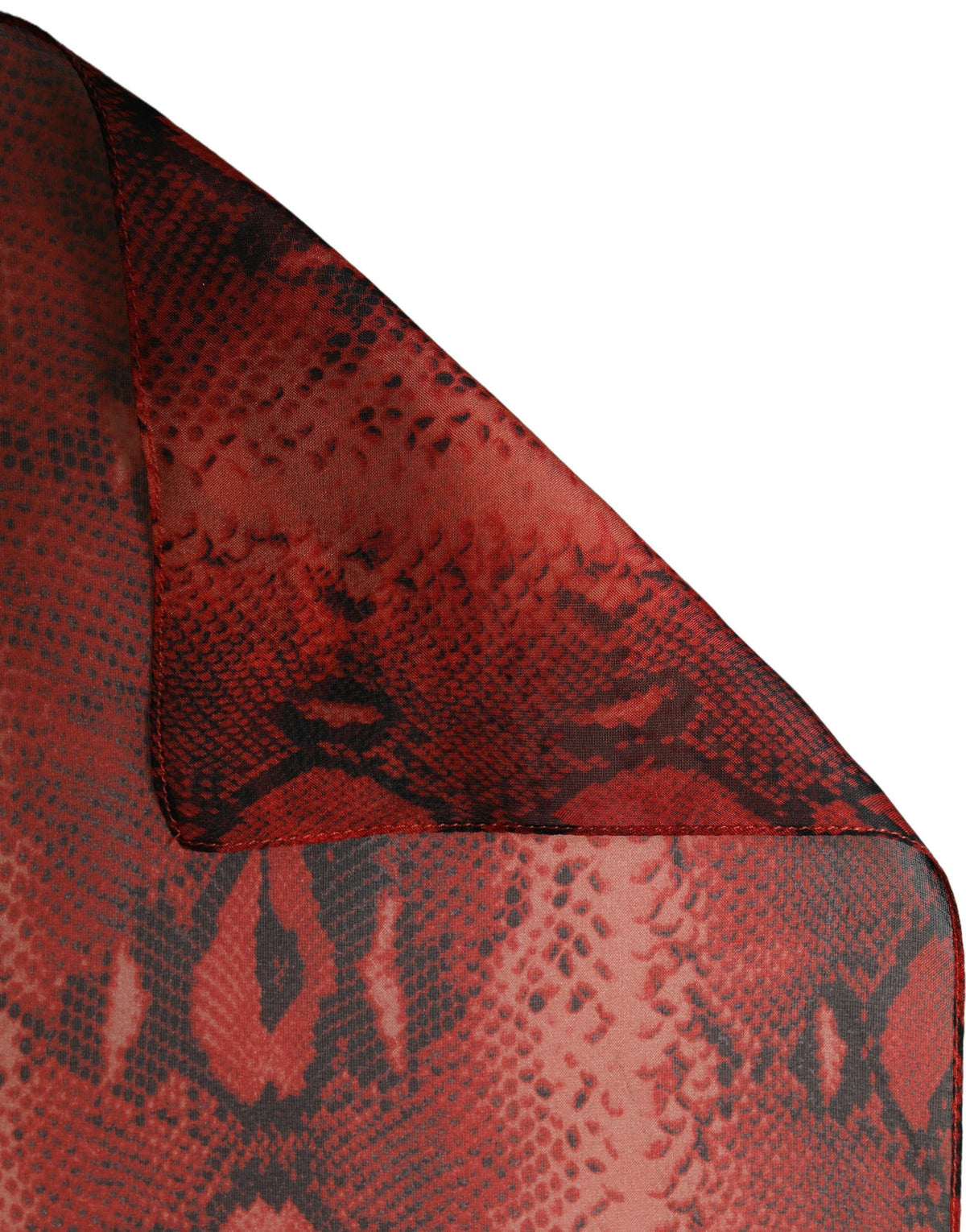 Dolce & Gabbana Red & Black Sheer Print Silk Foulard
