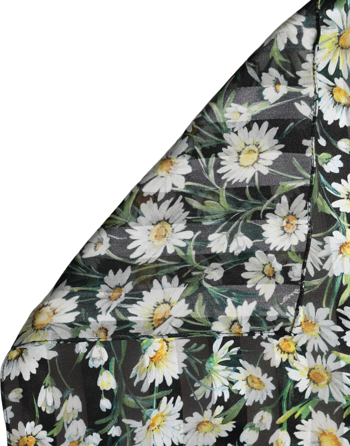 Dolce & Gabbana Black Daisy Silk Chiffon Stole