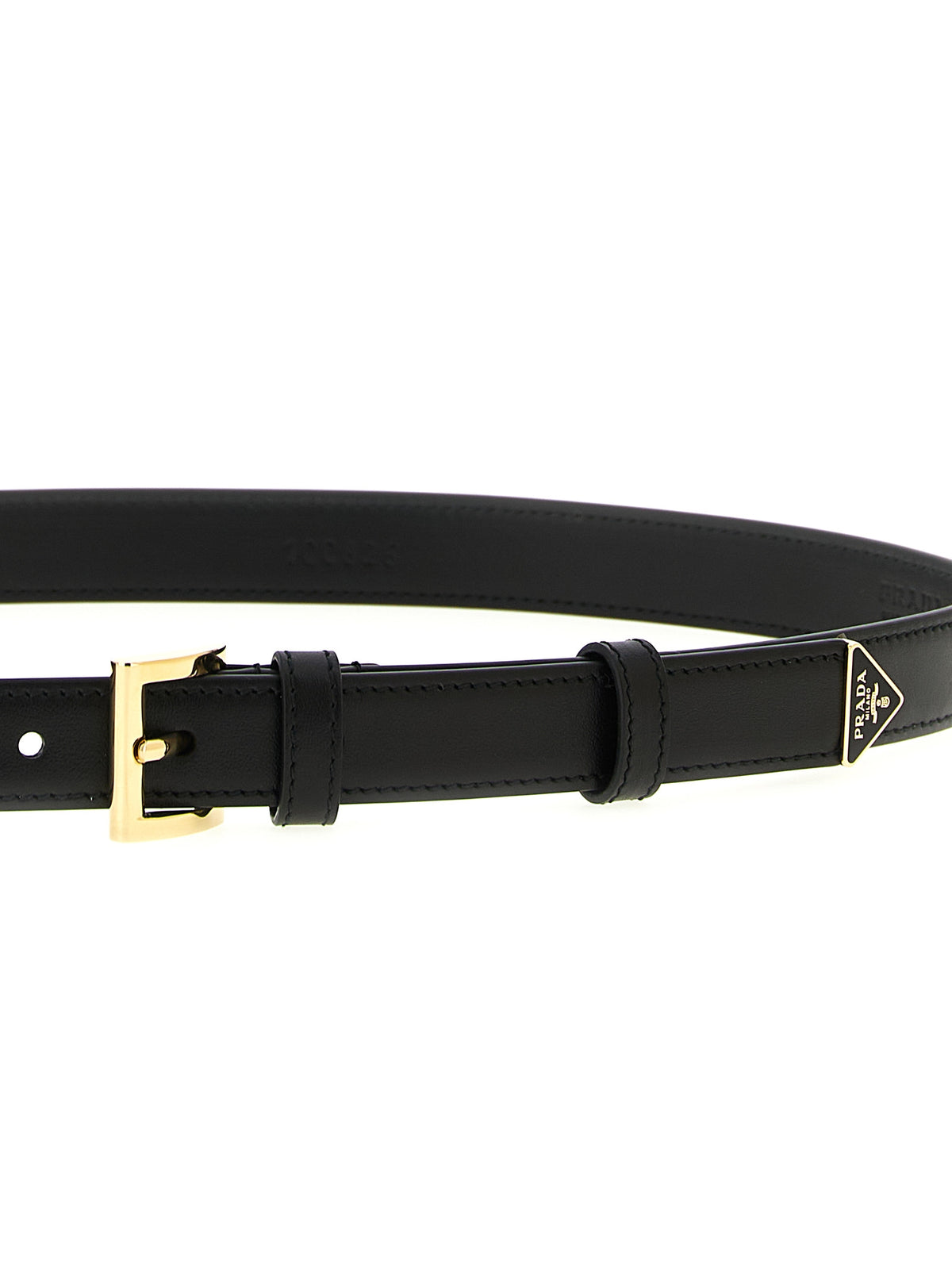 Prada Triangle Logo Leather Belt