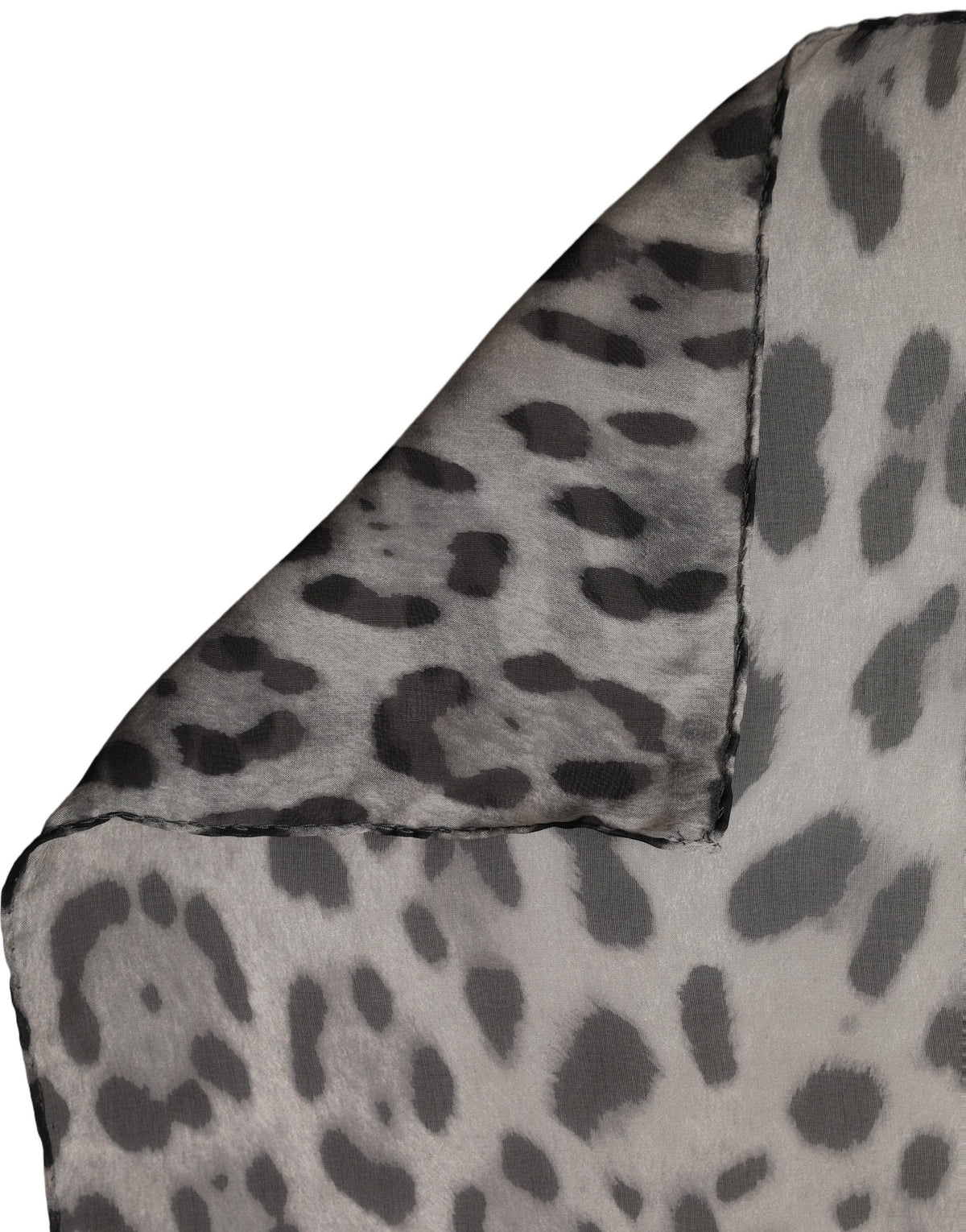 Dolce & Gabbana Gray Leopard Print Silk Foulard