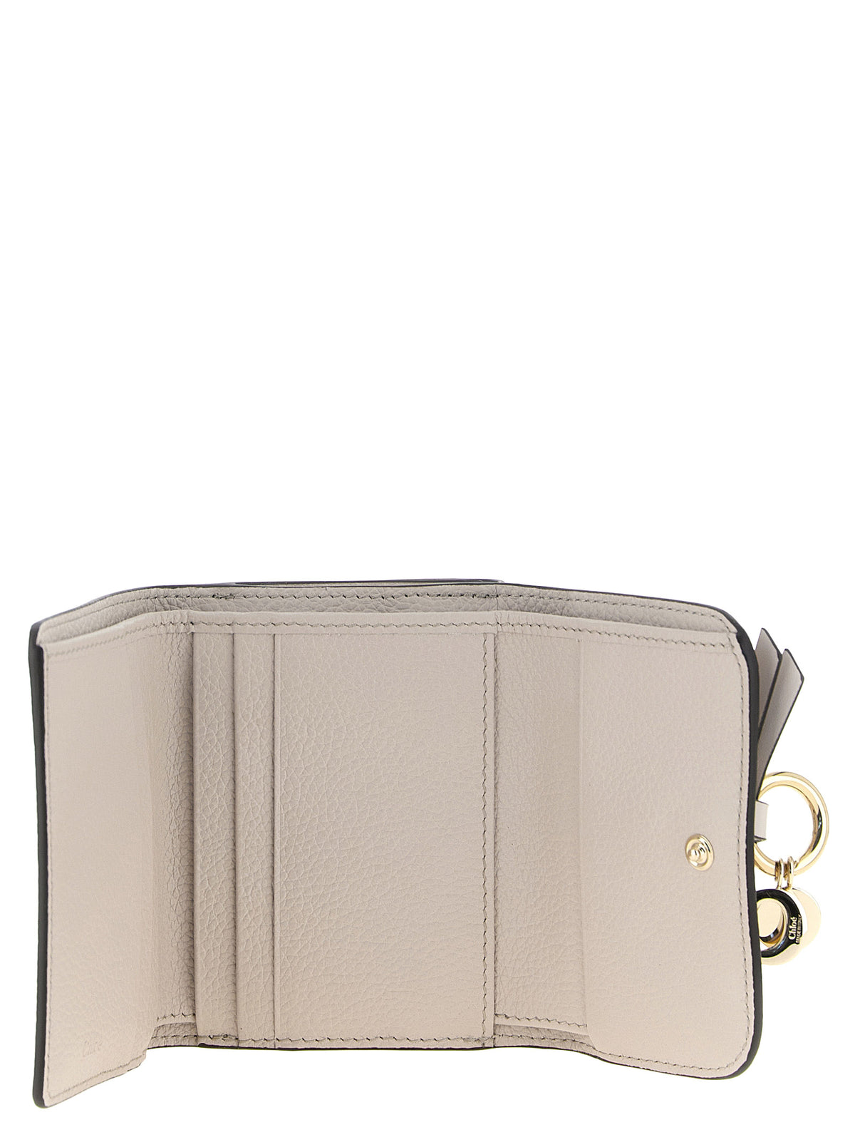 Chloé Alphabet Light Grey Calf Leather Tri-Fold Wallet