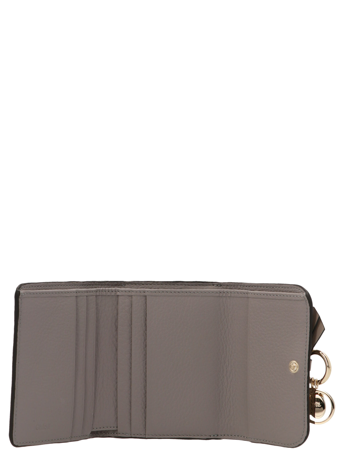 Chloé Alphabet Cashmere Grey Calf Leather Tri-Fold Wallet