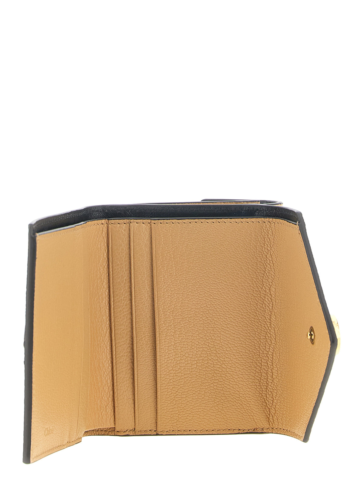 Chloé Envelope Camel Goatskin Leather Tri-Fold Wallet