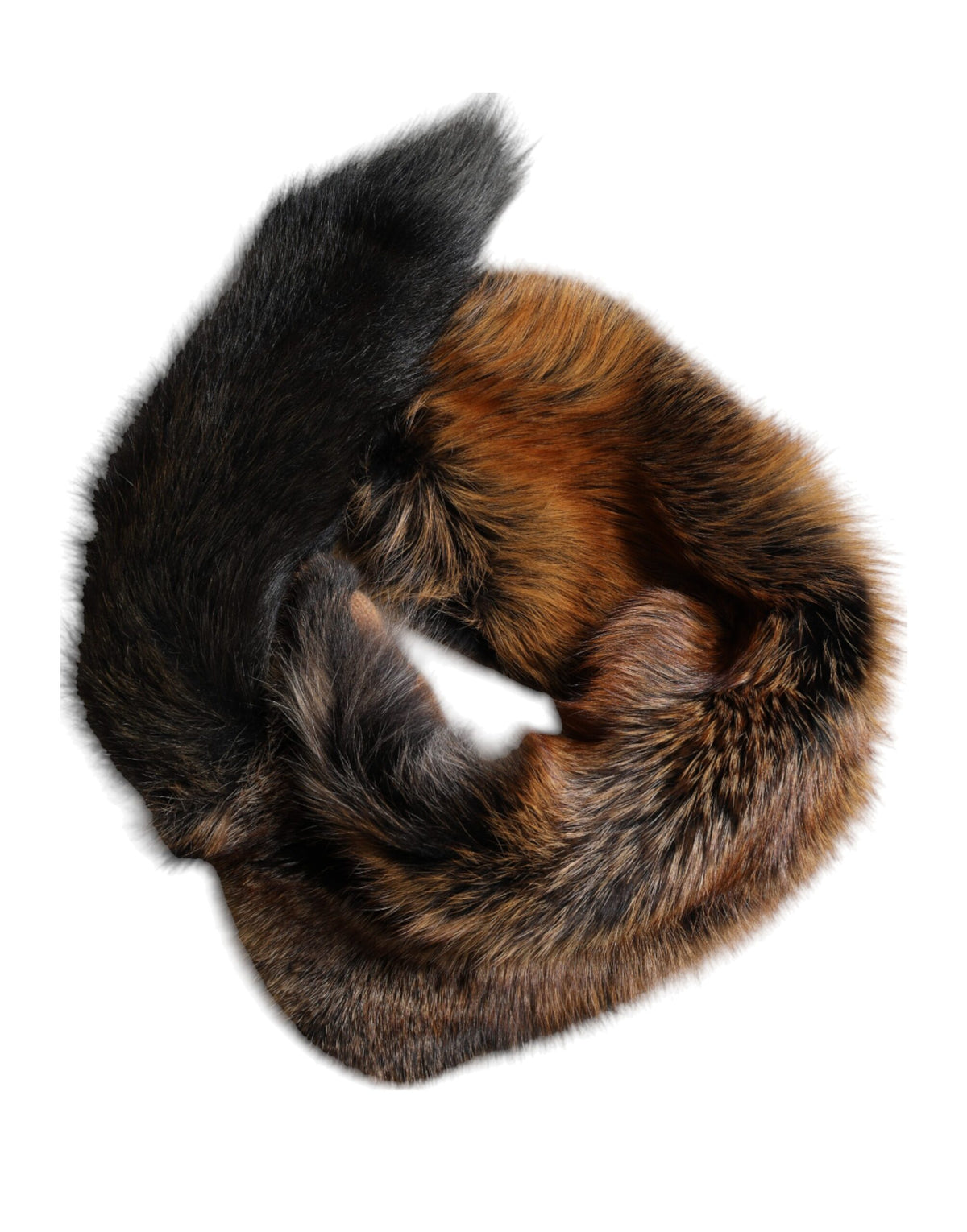 Dolce & Gabbana Brown Red Fox Fur Collar