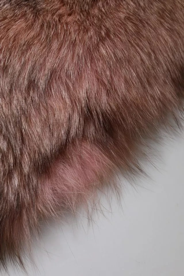Dolce & Gabbana Pink Frost Fox Fur Collar