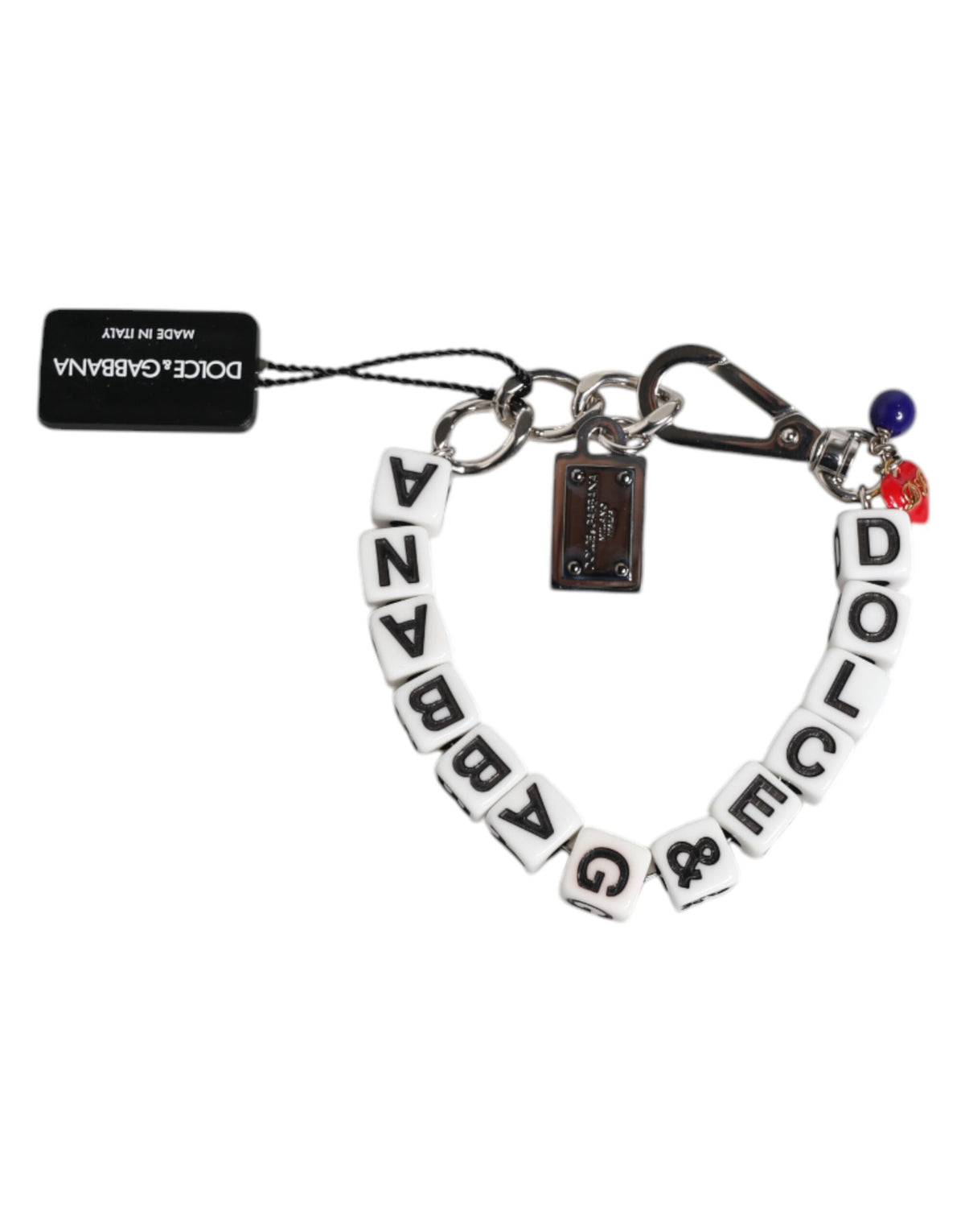 Dolce & Gabbana Silver-Tone Dice & DG Logo Charm Bracelet
