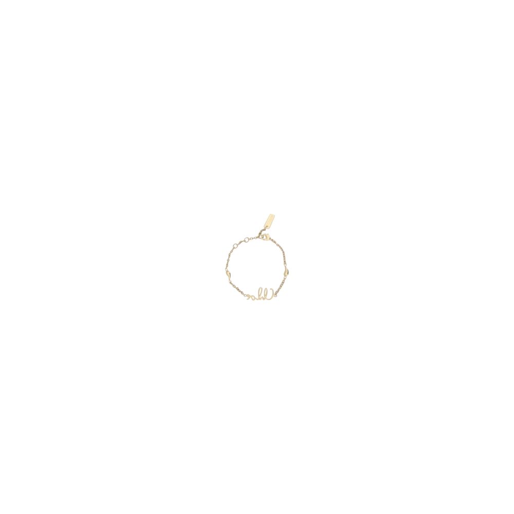 Chloé Iconic Vintage Gold Brass Logo Bracelet