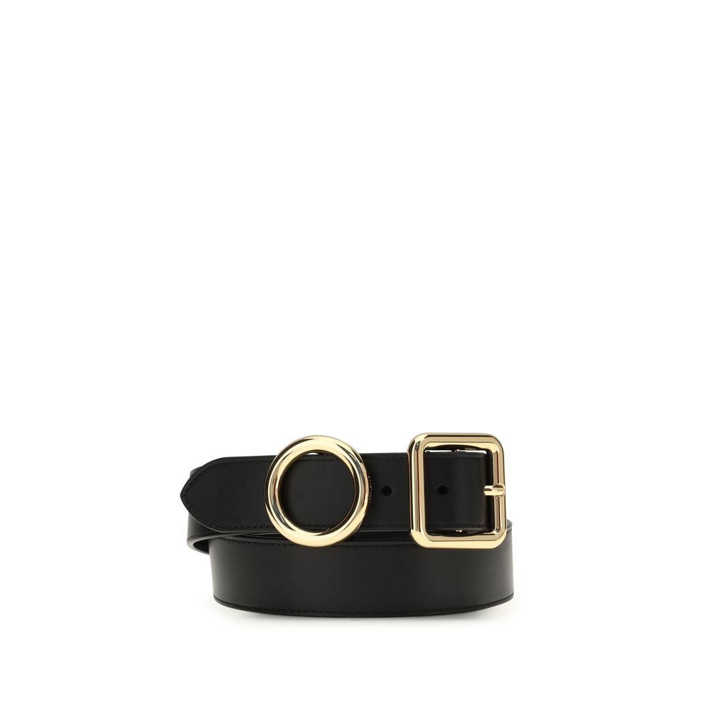 Jacquemus The Regalo Black Leather Gold-Tone Buckle Belt