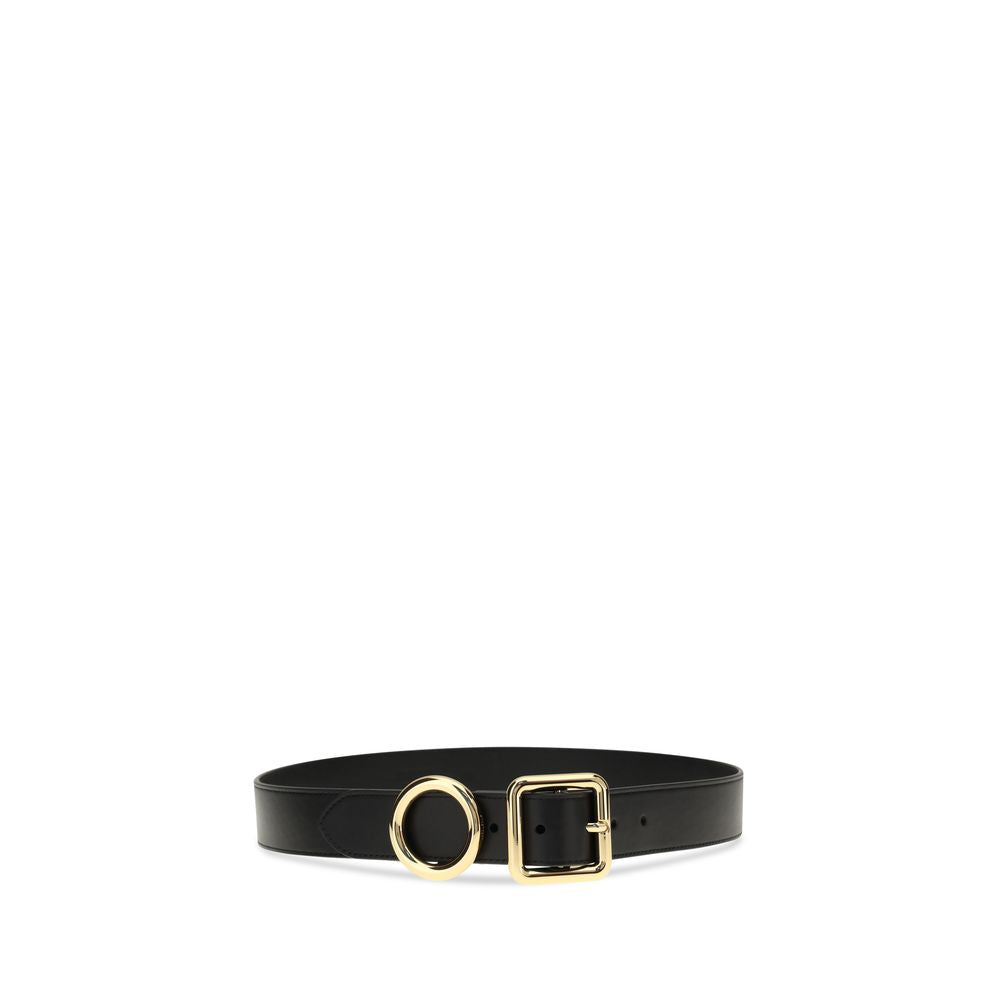 Jacquemus The Regalo Black Leather Gold-Tone Buckle Belt