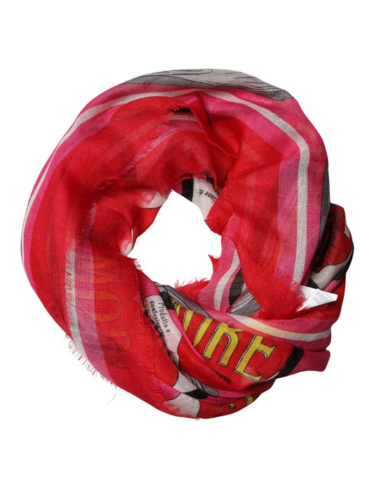 Dolce & Gabbana DG Amore Pink Print Shawl