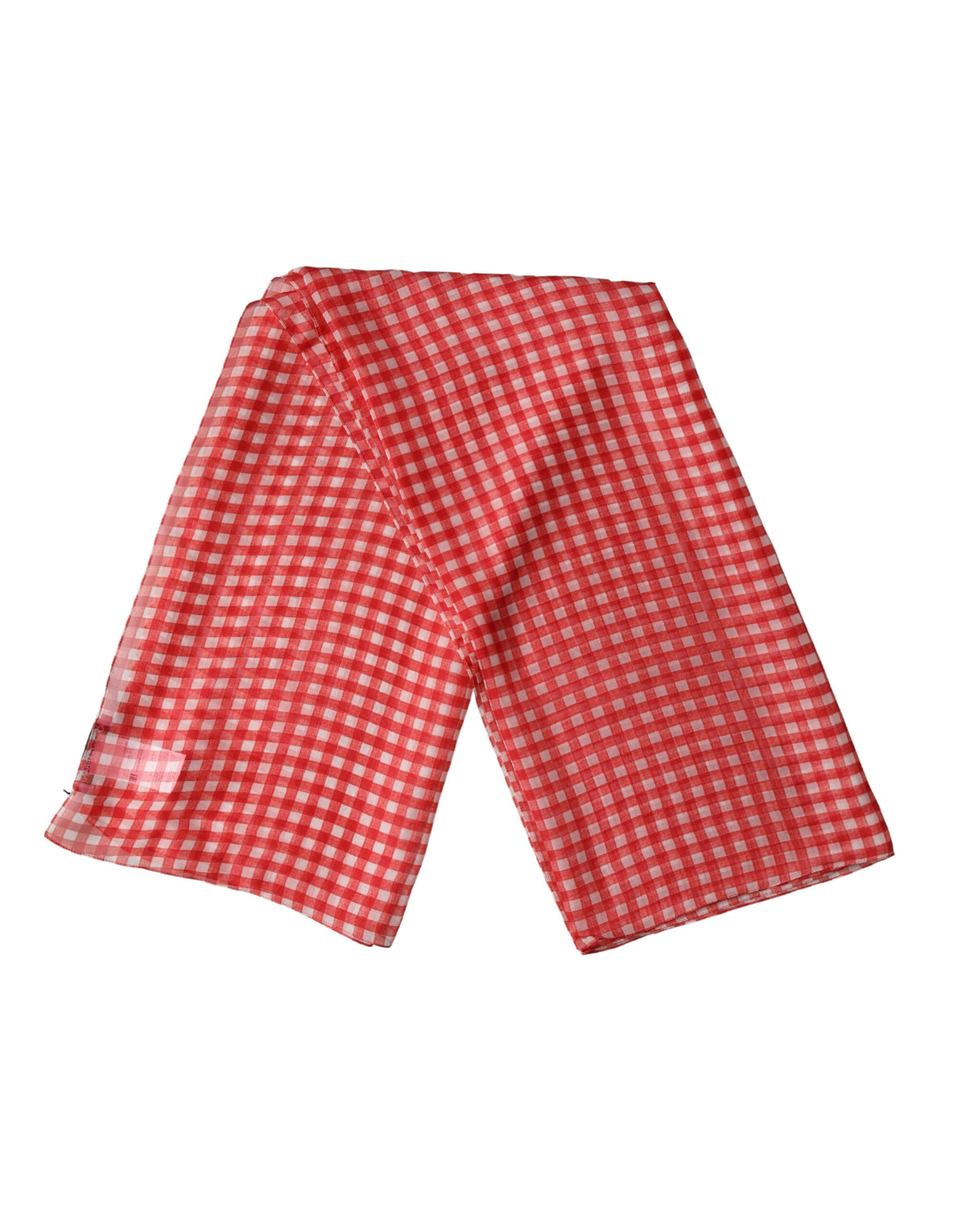 Dolce & Gabbana Red & White Check Silk Foulard