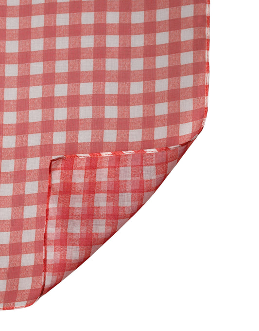 Dolce & Gabbana Red & White Check Silk Foulard