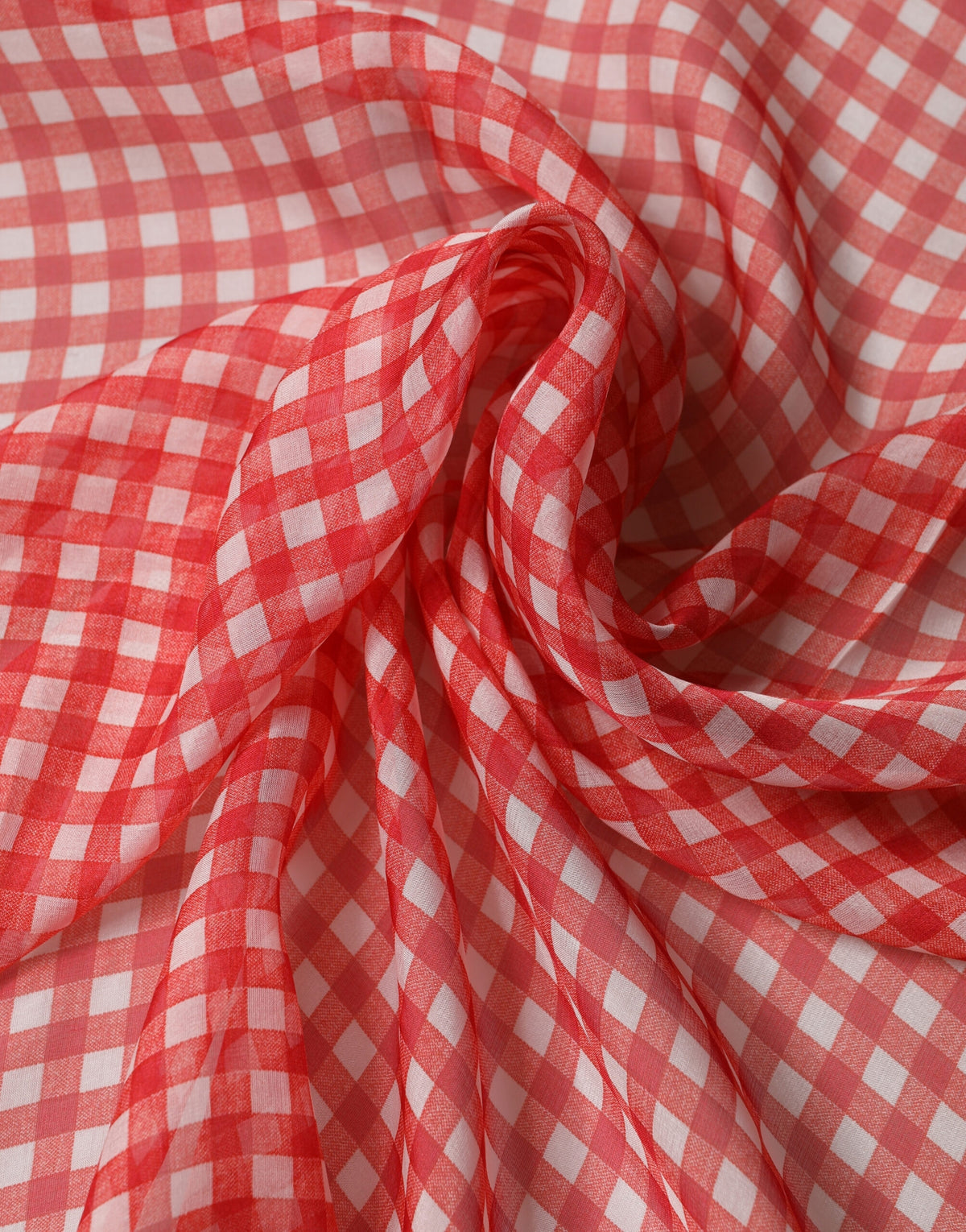 Dolce & Gabbana Red & White Check Silk Foulard