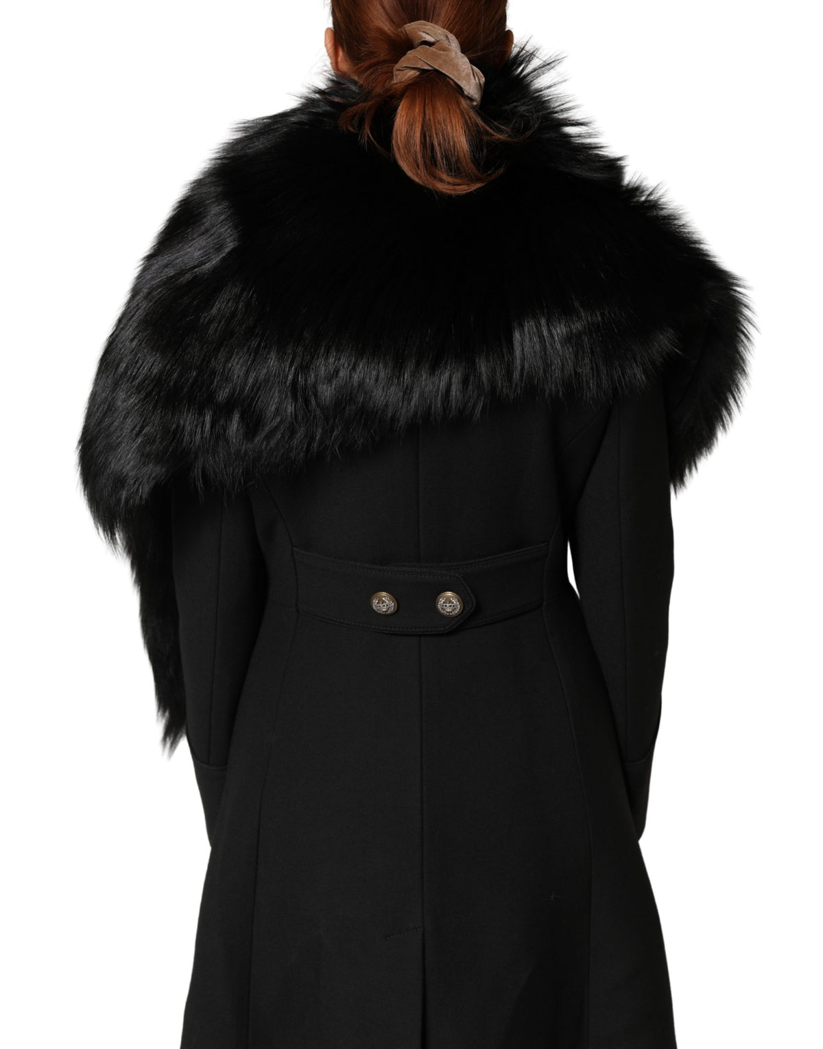 Dolce & Gabbana Black Fox Fur Collar