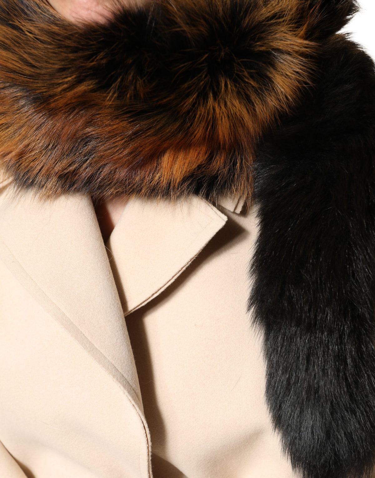 Dolce & Gabbana Brown Red Fox Fur Collar