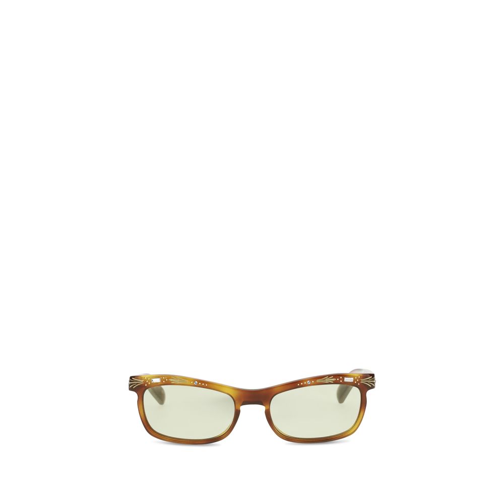 Valentino Garavani Brown Tortoiseshell Crystal-Embellished Sunglasses