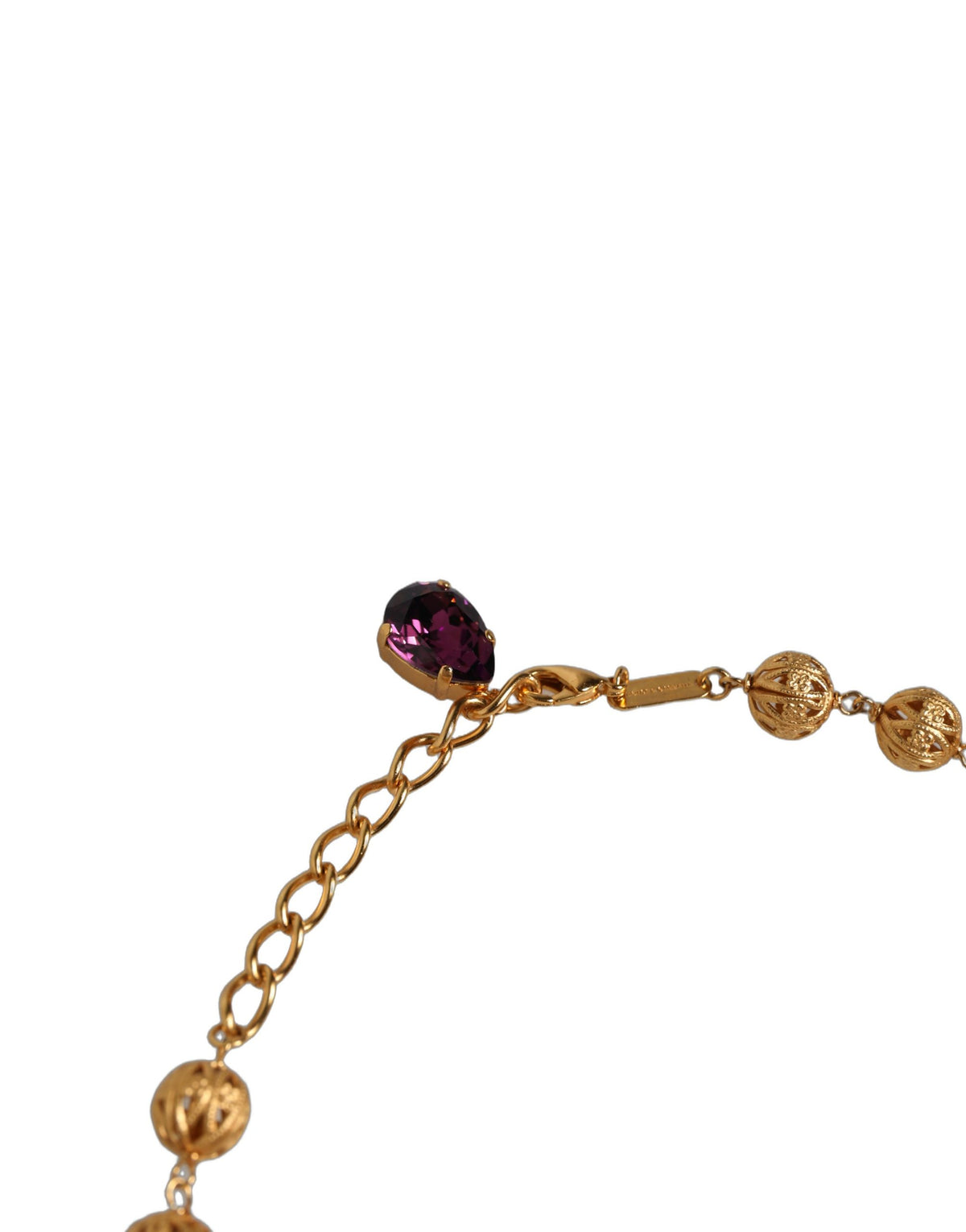 Dolce & Gabbana Gold-Tone Multicolor Crystal Floral Necklace