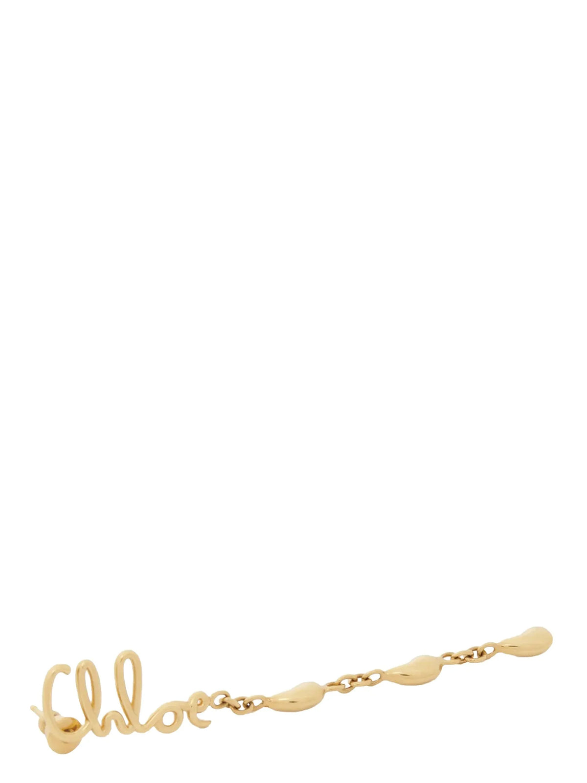 Chloé Iconic Gold Brass Chain Drop Earrings