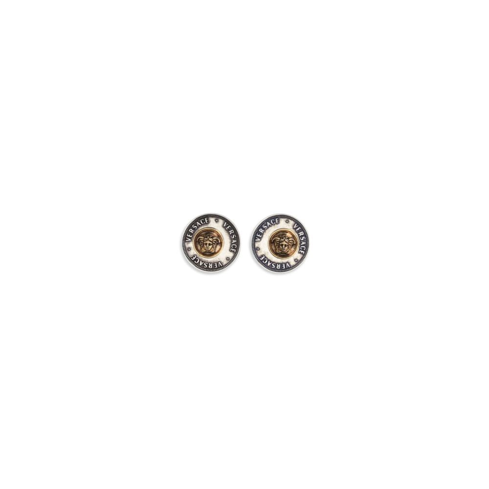 Versace Two-Tone Medusa Coin Stud Earrings