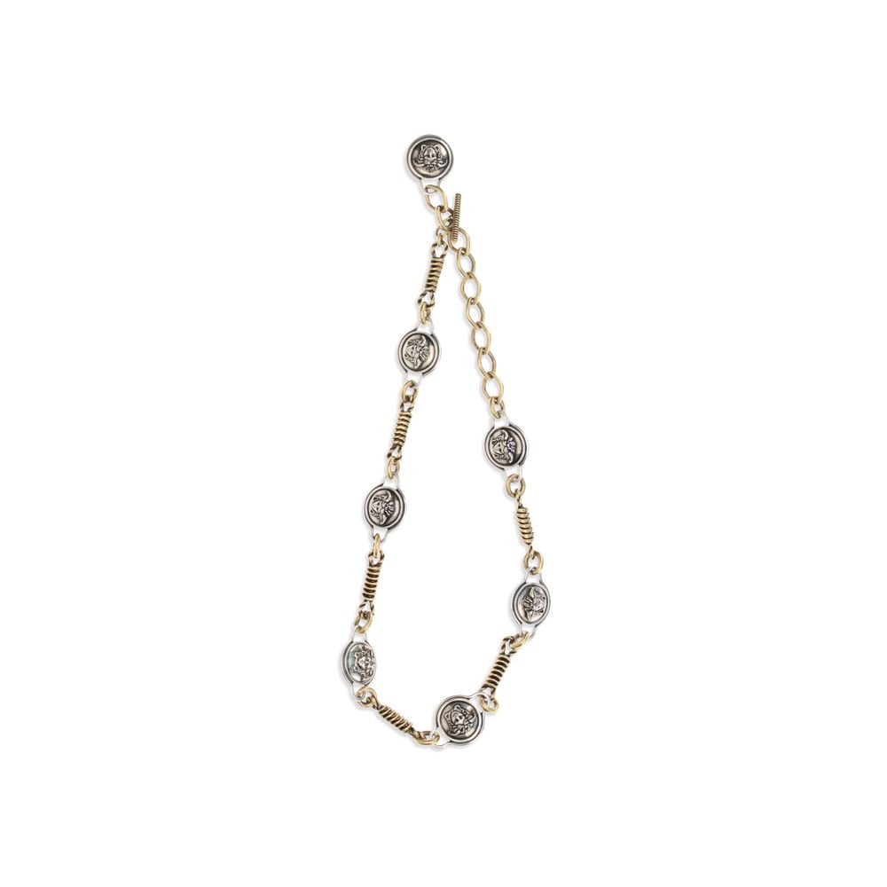 Versace Novantatré Mixed-Metal Medusa Chain Necklace