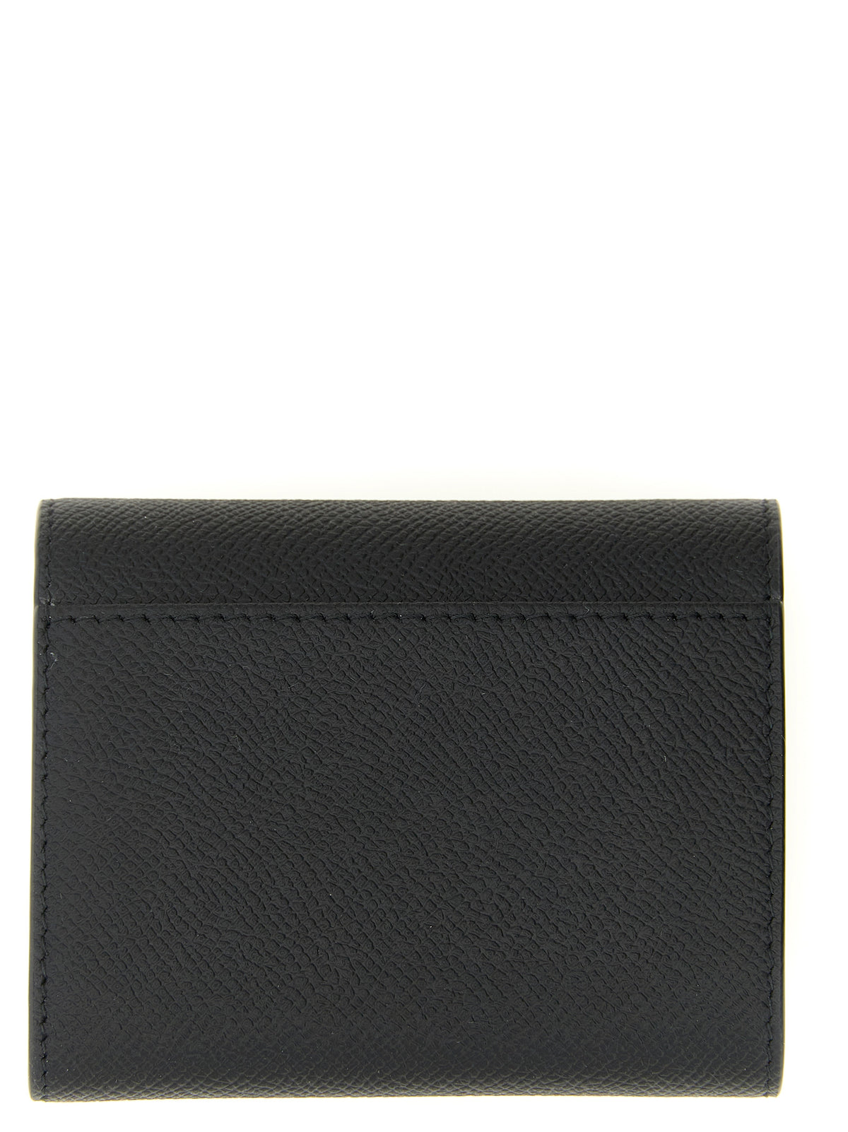 Maison Margiela Four Stitches Black Calf Leather Tri-Fold Wallet
