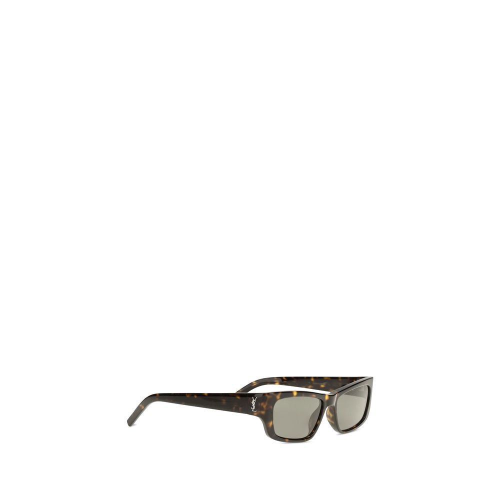 Saint Laurent Brown Tortoiseshell Rectangular Sunglasses