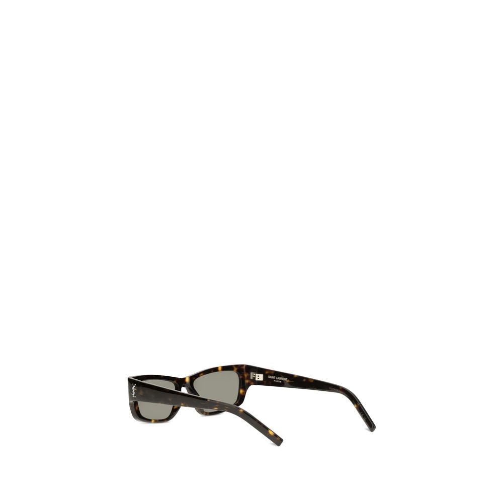 Saint Laurent Brown Tortoiseshell Rectangular Sunglasses