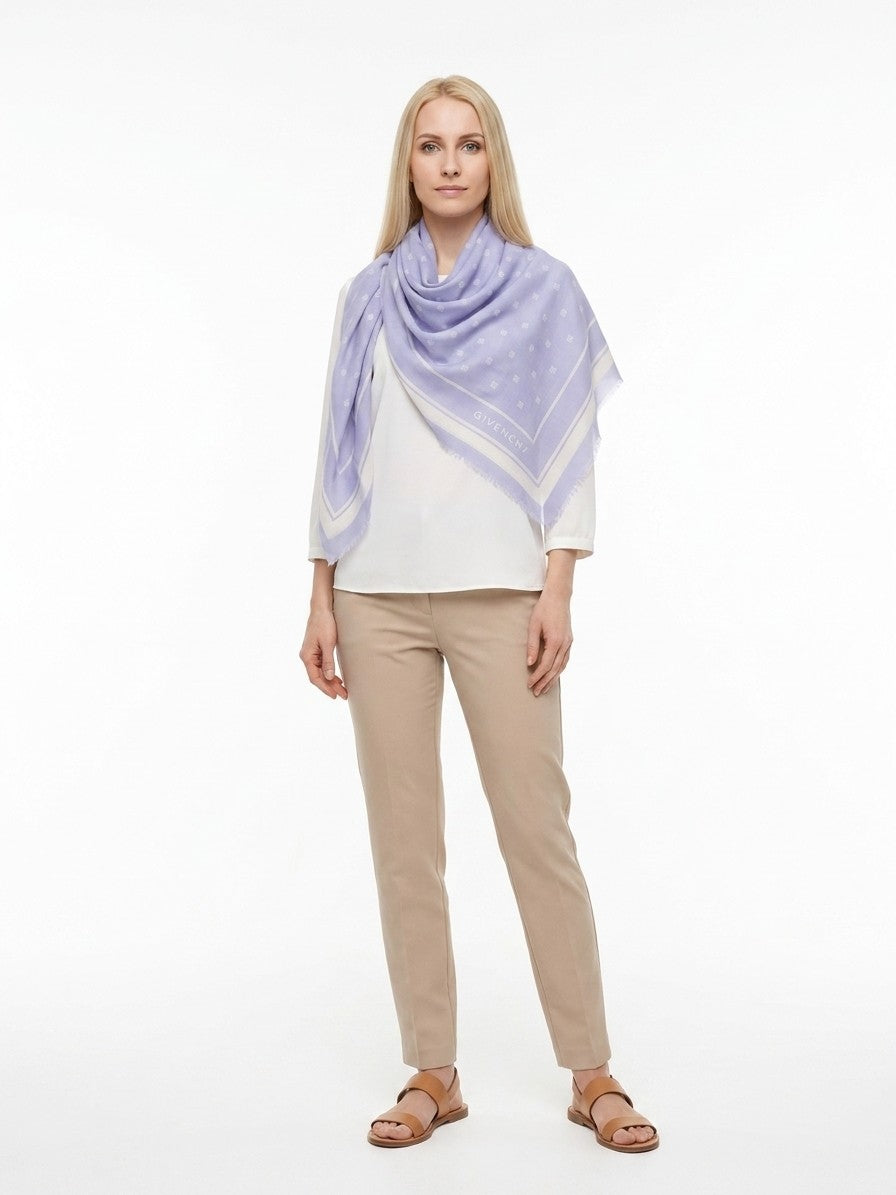 Givenchy Lavender Bicolor Wool & Silk Scarf