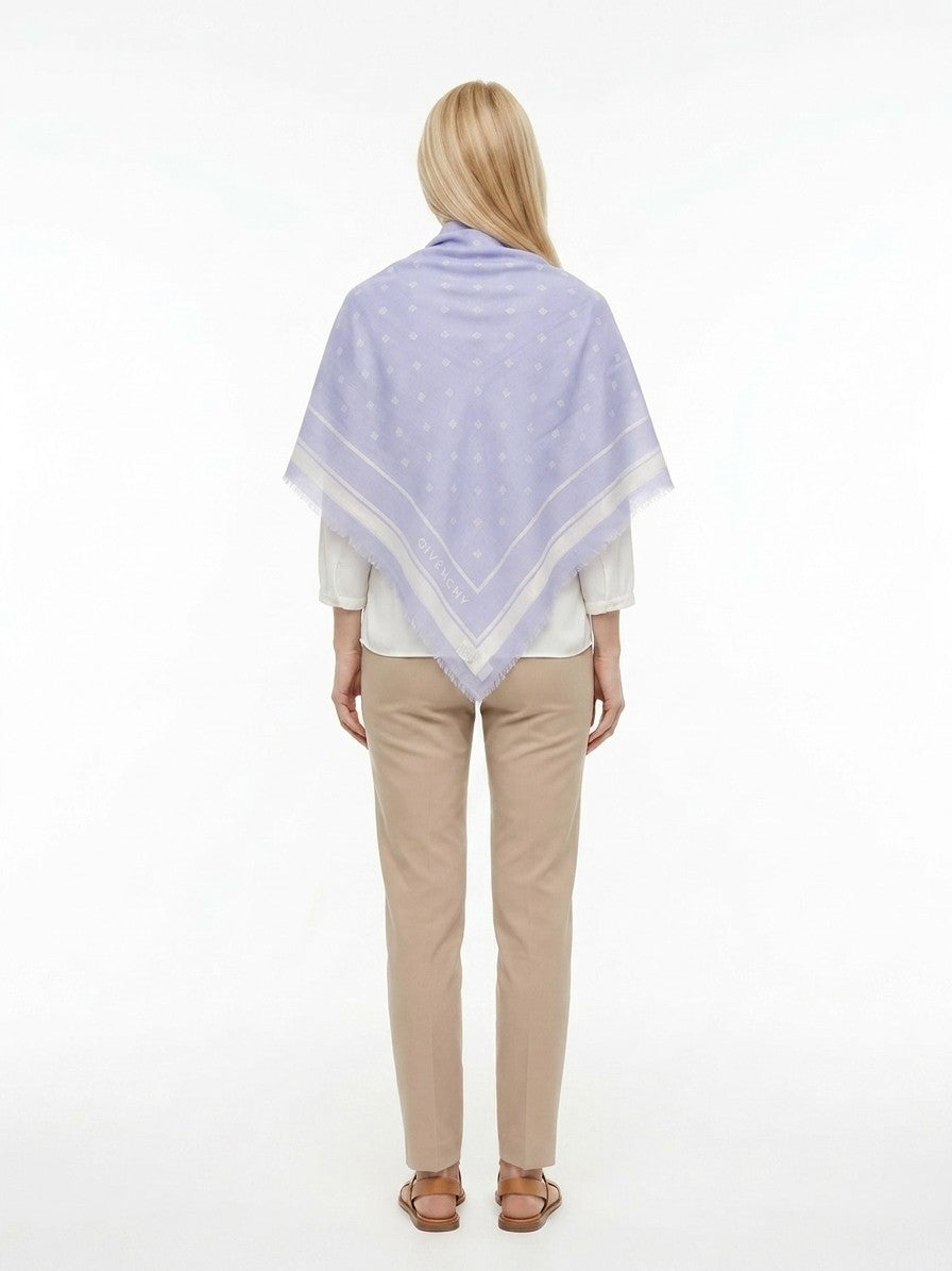 Givenchy Lavender Bicolor Wool & Silk Scarf