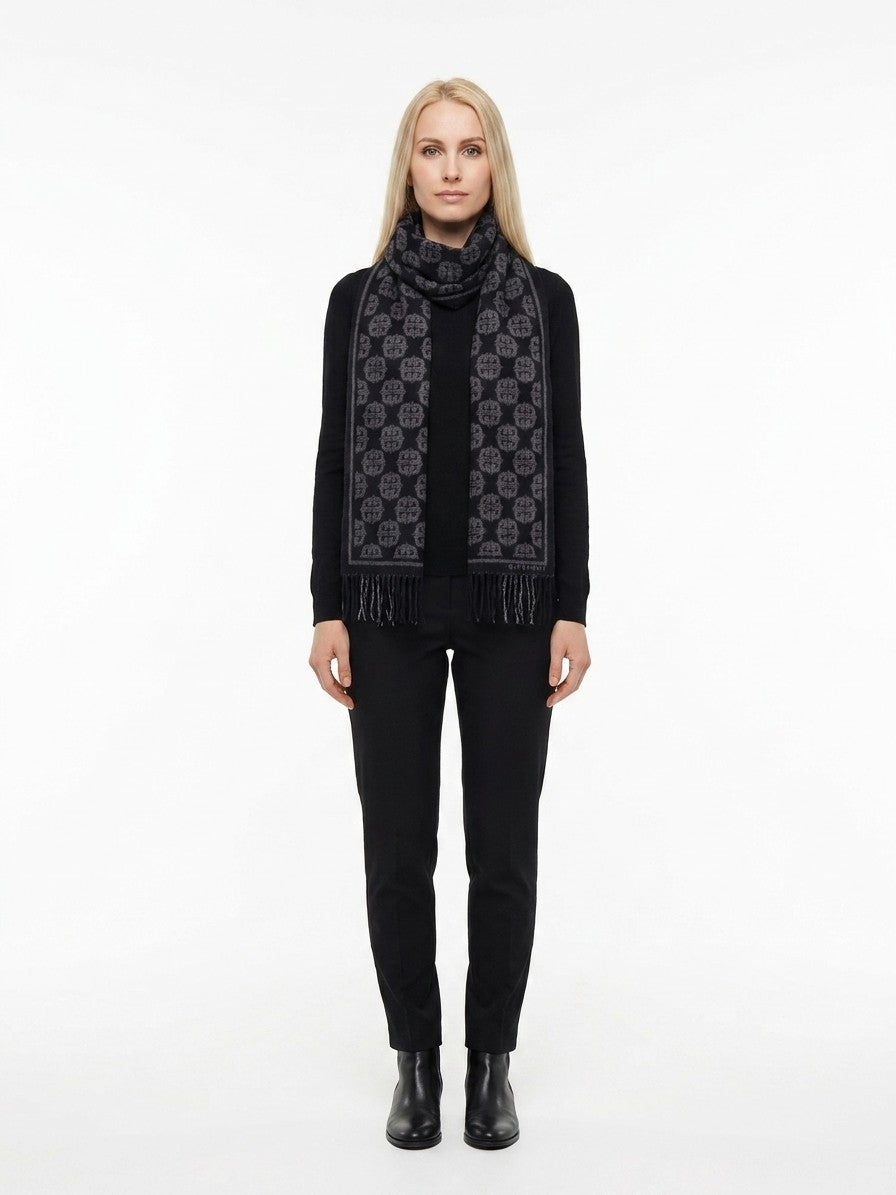 Givenchy Black Contrast-Panel Wool Scarf