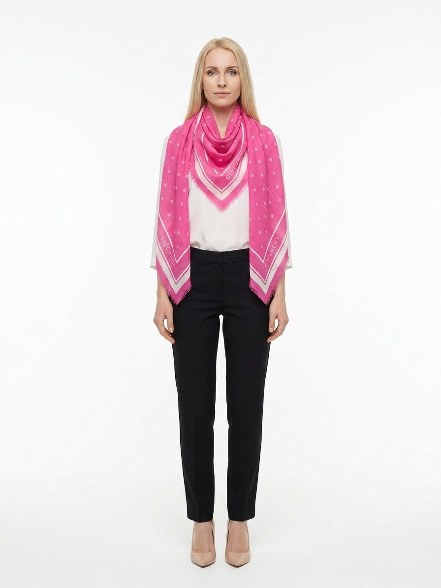 Givenchy Pink Wool & Silk Scarf