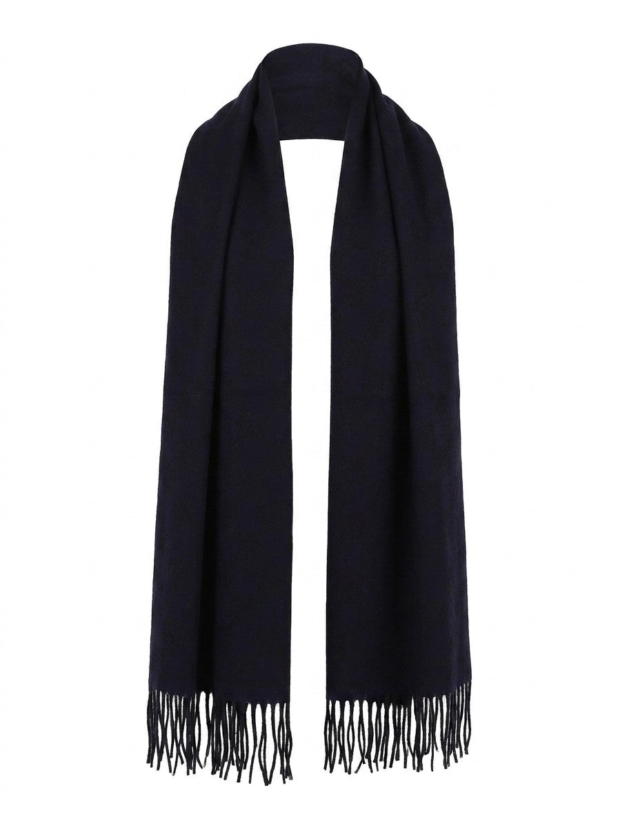 Givenchy Black Contrast-Stripe Wool Scarf