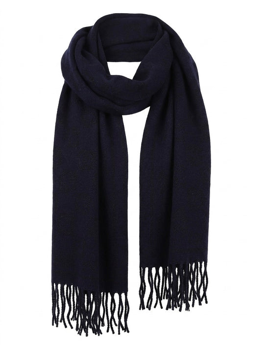 Givenchy Black Contrast-Stripe Wool Scarf