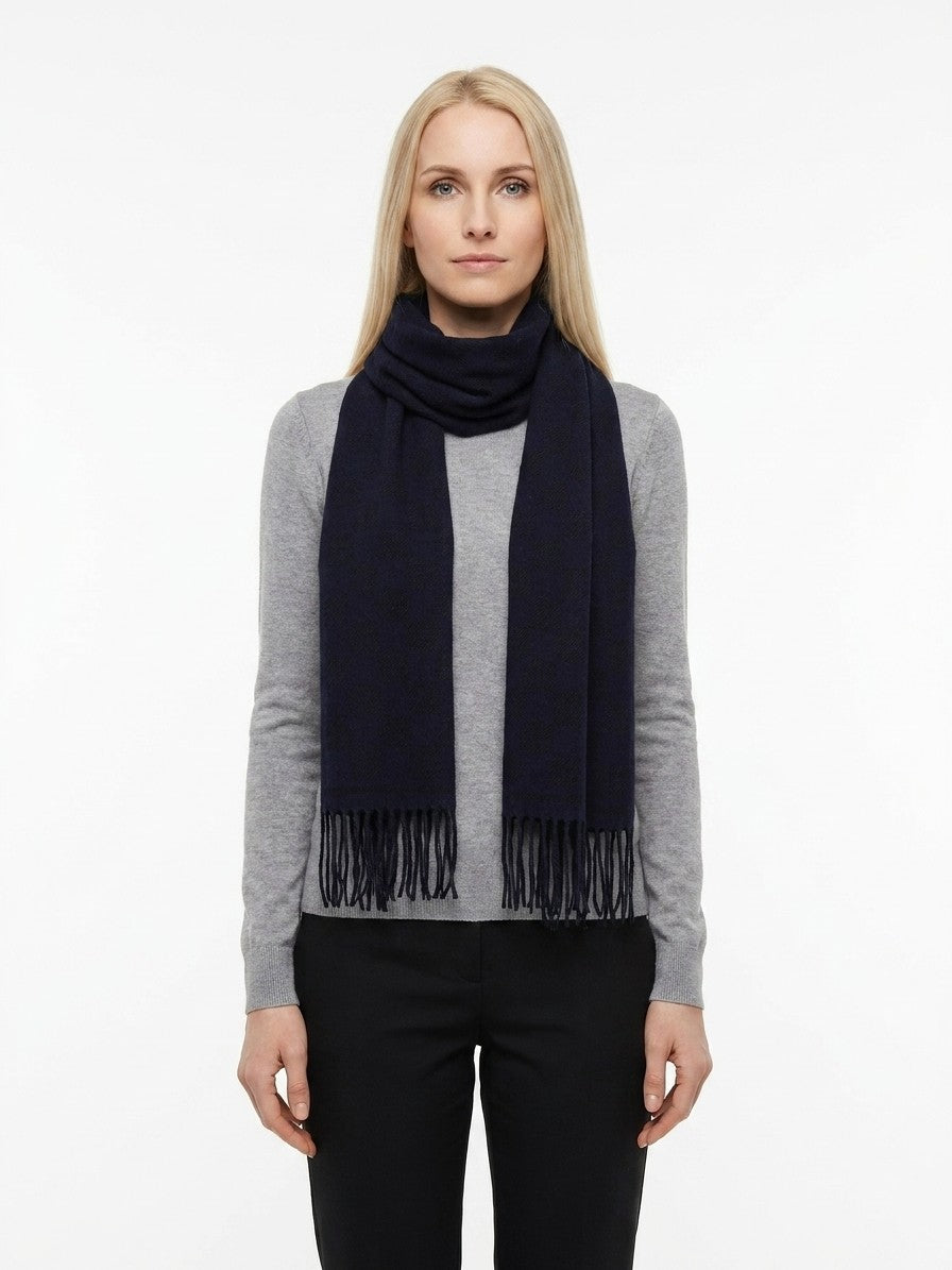 Givenchy Black Contrast-Stripe Wool Scarf