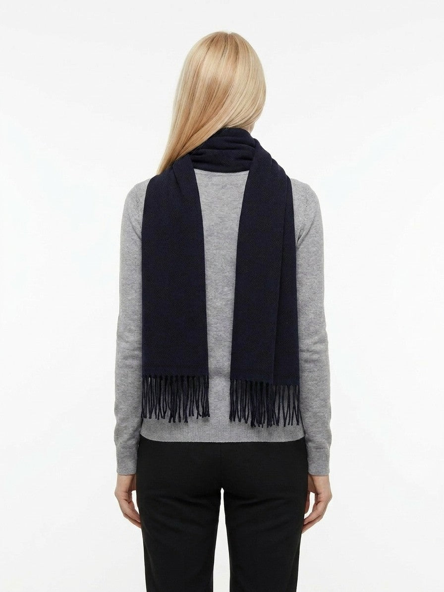 Givenchy Black Contrast-Stripe Wool Scarf
