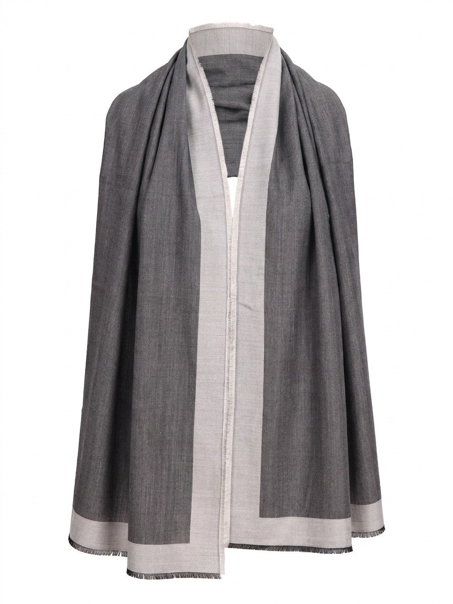 Givenchy Gray Logo Silk Scarf