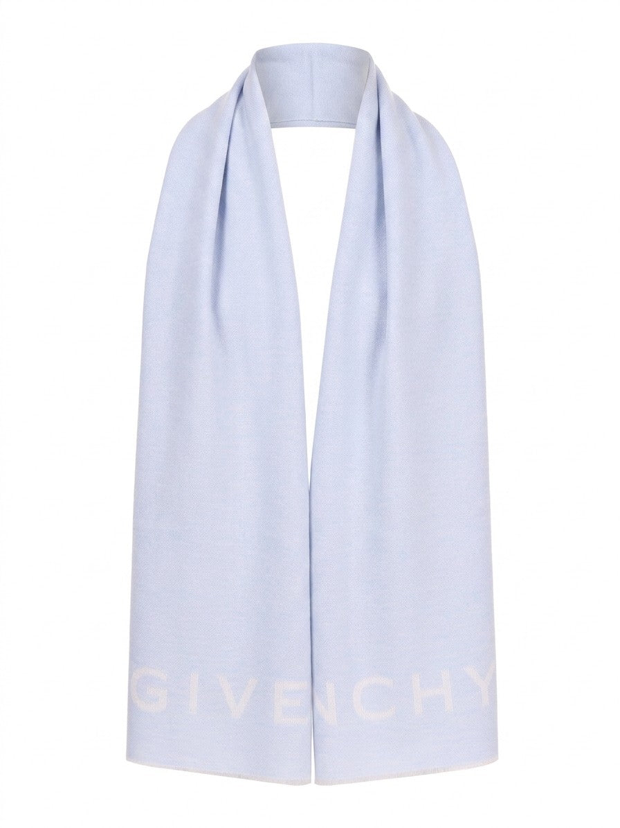 Givenchy Pale Blue Wool Scarf