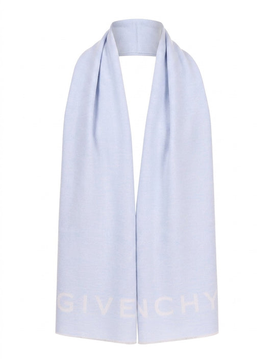 Givenchy Pale Blue Wool Scarf