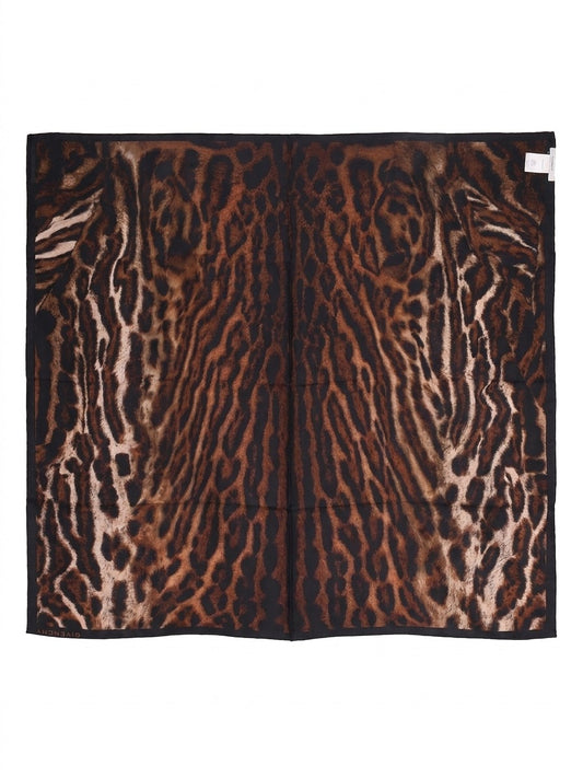 Givenchy Brown Tonal Print Silk Foulard