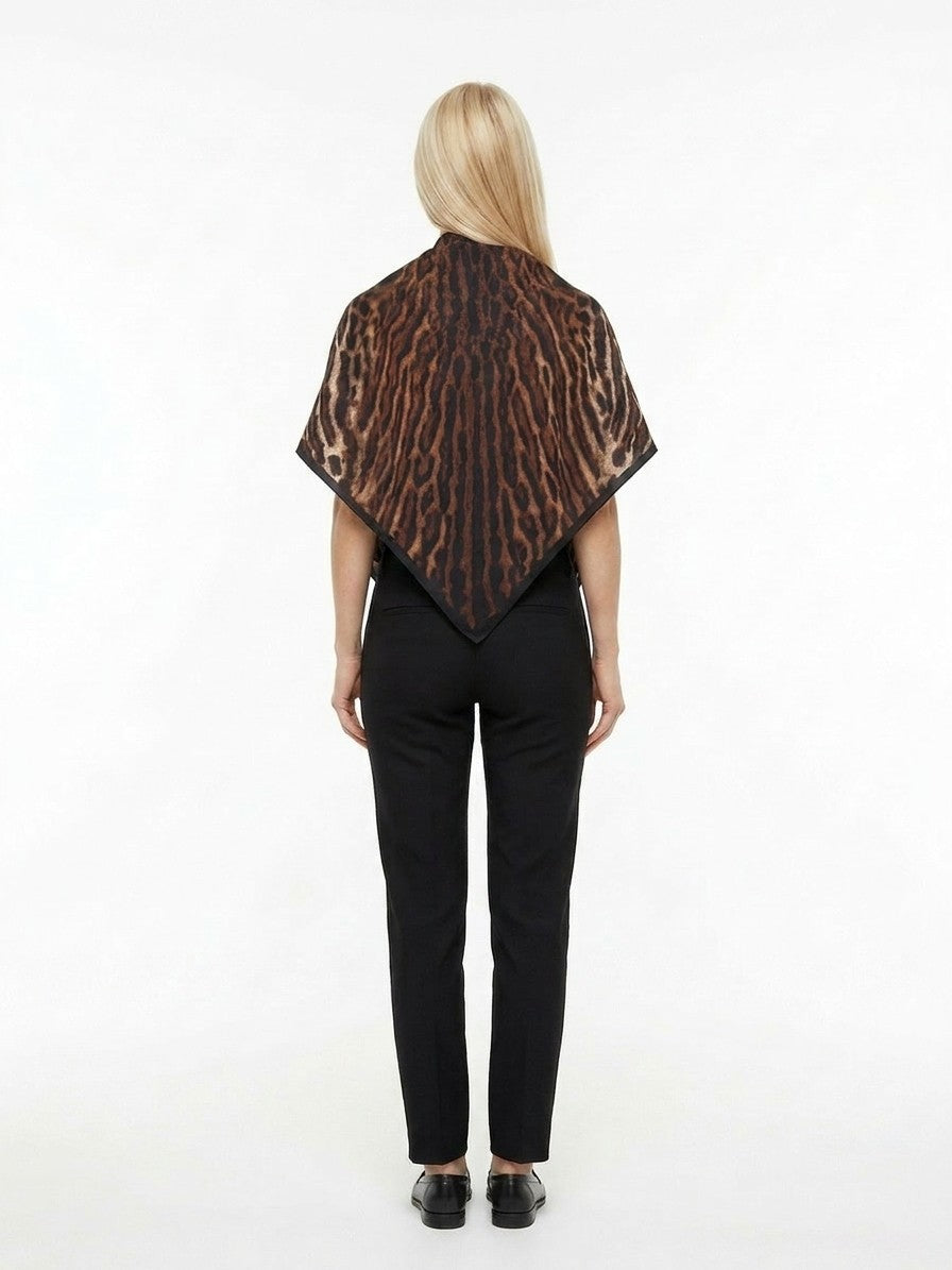 Givenchy Brown Tonal Print Silk Foulard