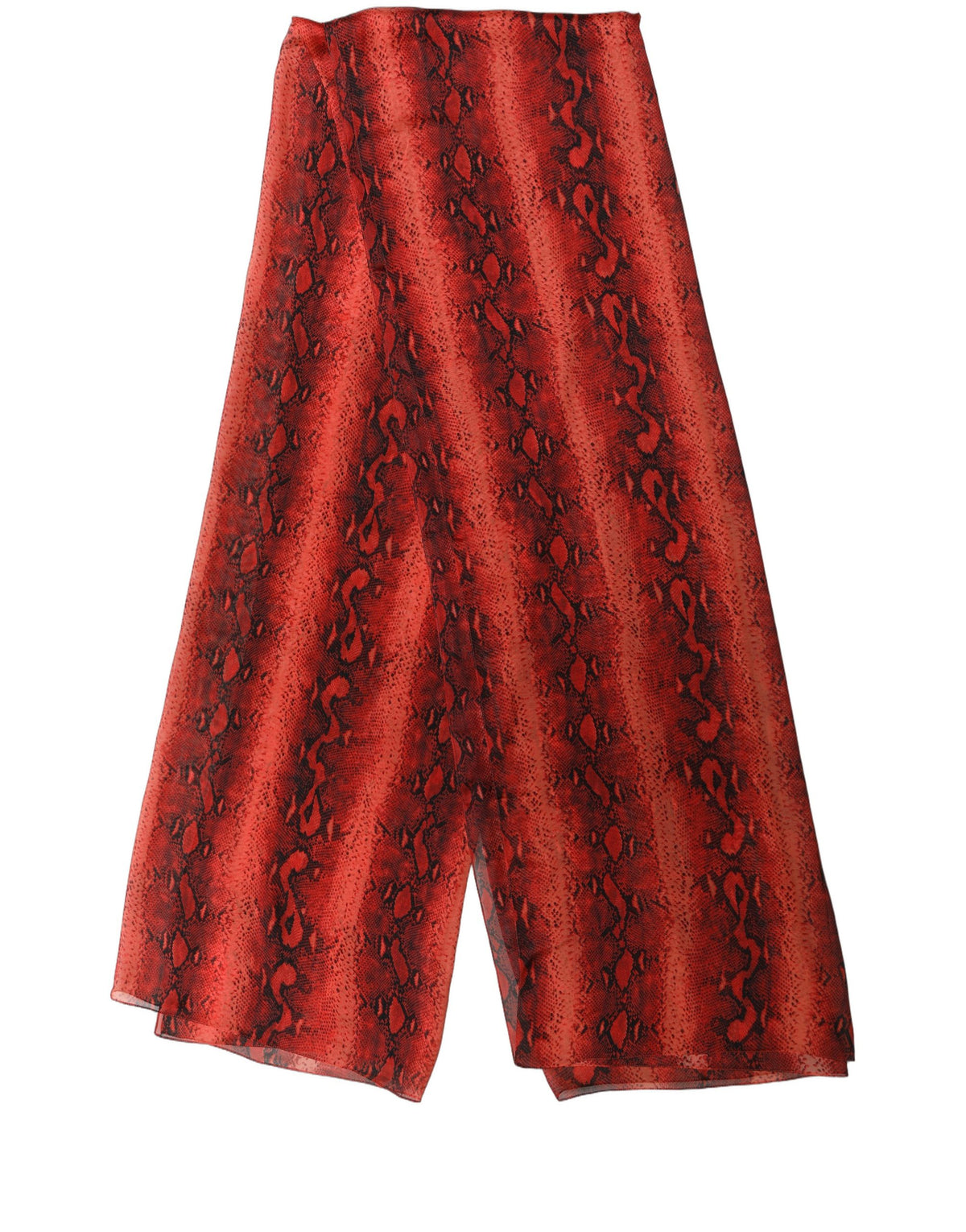 Dolce & Gabbana Red & Black Sheer Print Silk Foulard