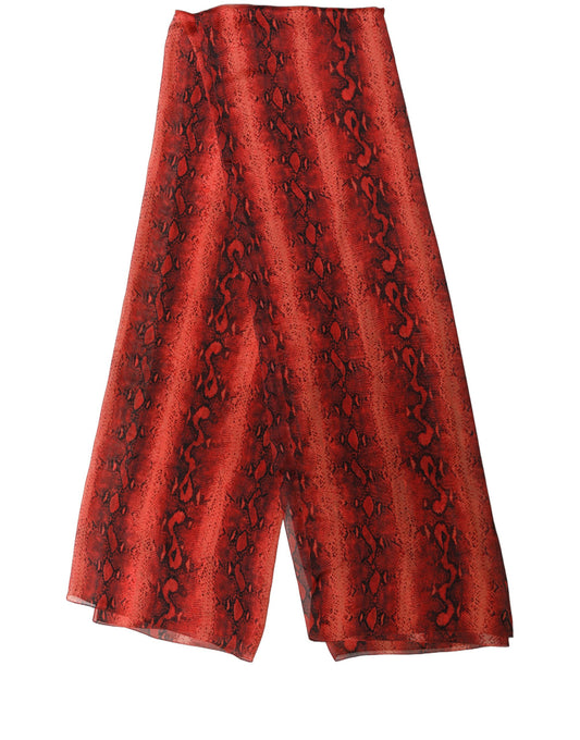 Dolce & Gabbana Red & Black Sheer Print Silk Foulard