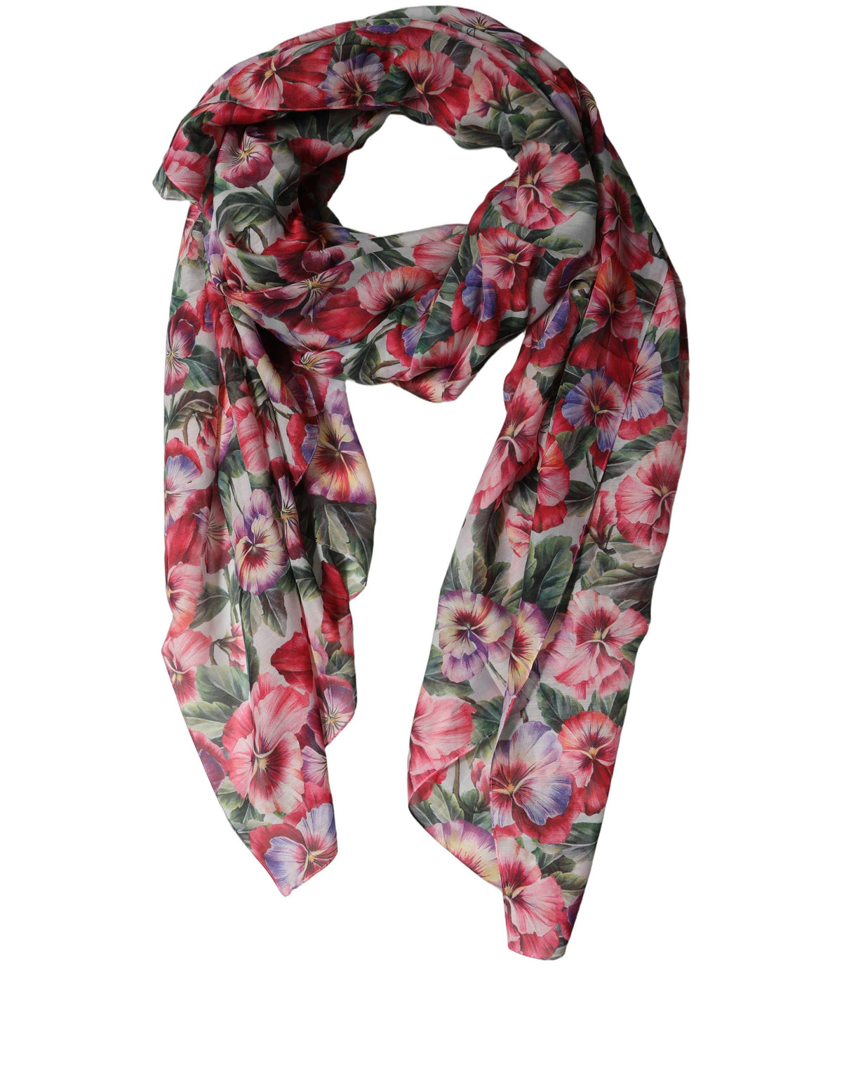 Dolce & Gabbana Multicolor Floral Cotton-Silk Lace Stole