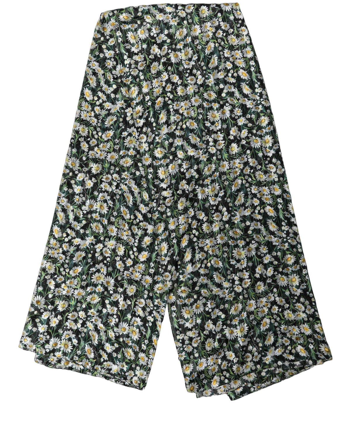 Dolce & Gabbana Black Daisy Silk Chiffon Stole