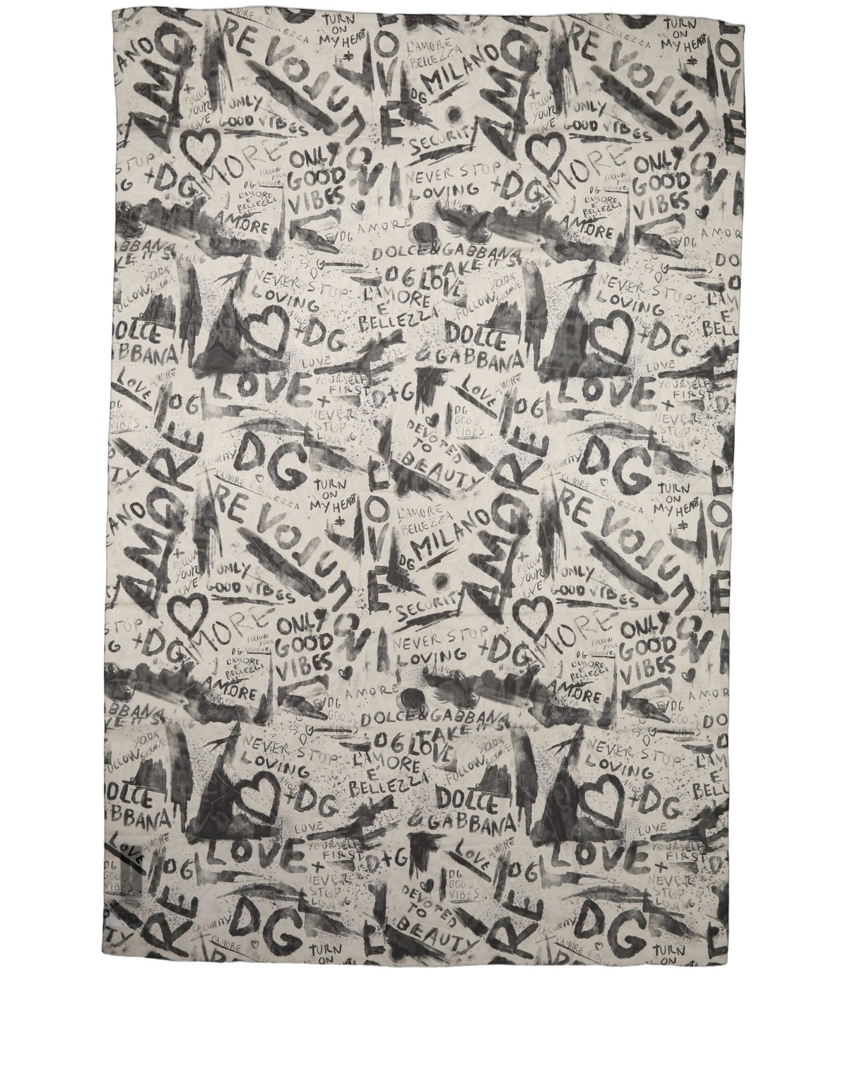 Dolce & Gabbana Multicolor Graffiti Logo Silk Stole