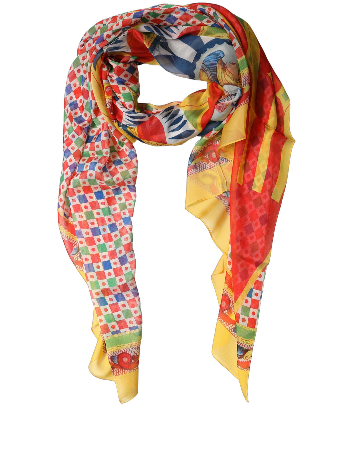 Dolce & Gabbana Blue Carretto Silk Stole